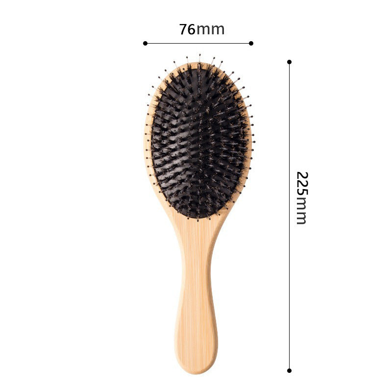 Natural Boar Bristle Wooden Hair Massage Comb