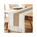 Boho Table Runner for Thanksgiving Fall Christmas Home Decor with Tassels 72 Inches Long Pottery Barn Furniture Farmhouse Rustic Macrame Burlap Table Decoration for Living Room