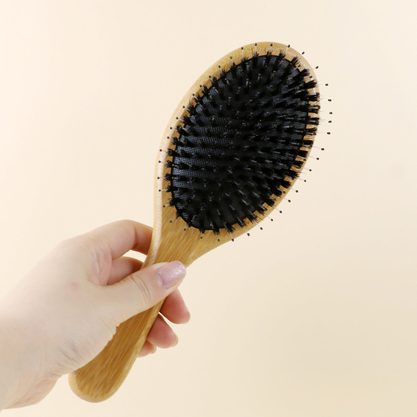 Natural Boar Bristle Wooden Hair Massage Comb