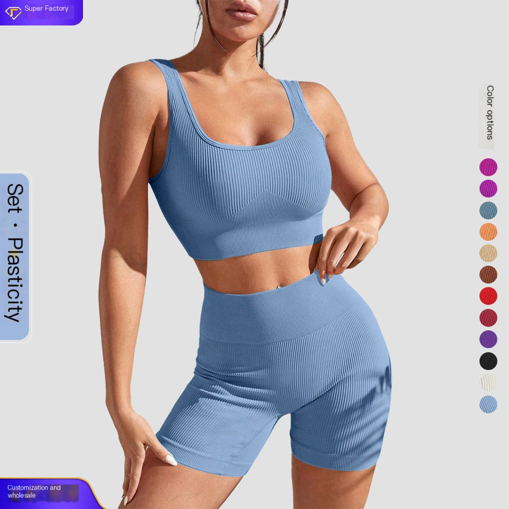 Seamless Women's Yoga Set with High-Waisted Leggings