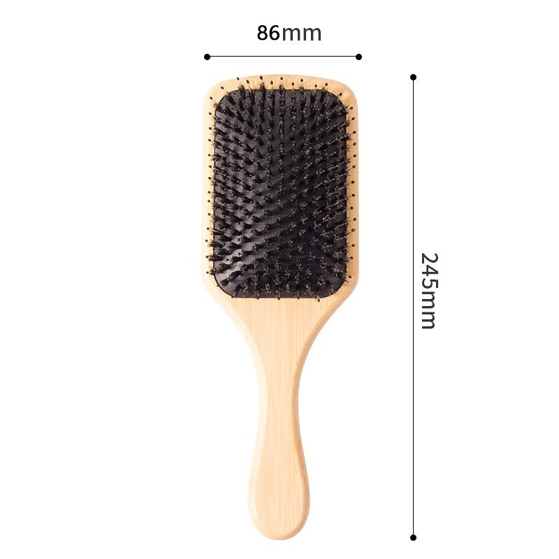 Natural Boar Bristle Wooden Hair Massage Comb
