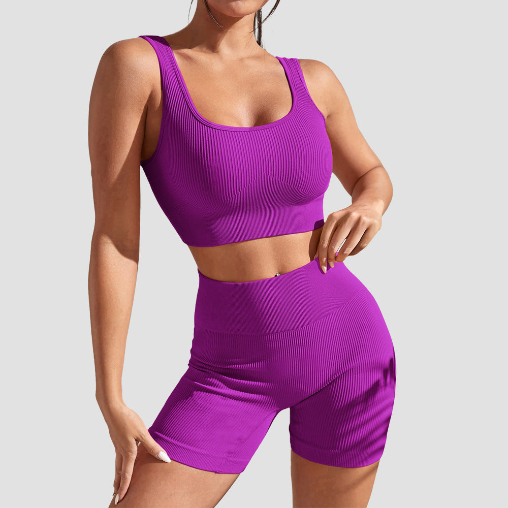 Seamless Women's Yoga Set with High-Waisted Leggings