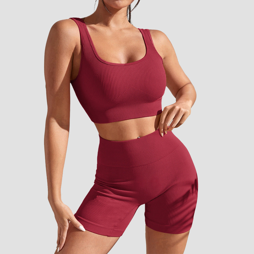 Seamless Women's Yoga Set with High-Waisted Leggings