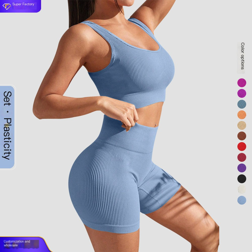 Seamless Women's Yoga Set with High-Waisted Leggings