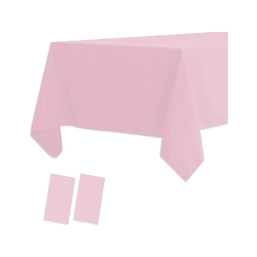 2 Pack Plastic Tablecloths Disposable Plastic Table Covers Cloths BBQ Picnic Birthday Wedding Parties Tablecloth Oil-Proof Waterproof Table Cloth Light Weight Thin Pink Cover 54 X 108 In