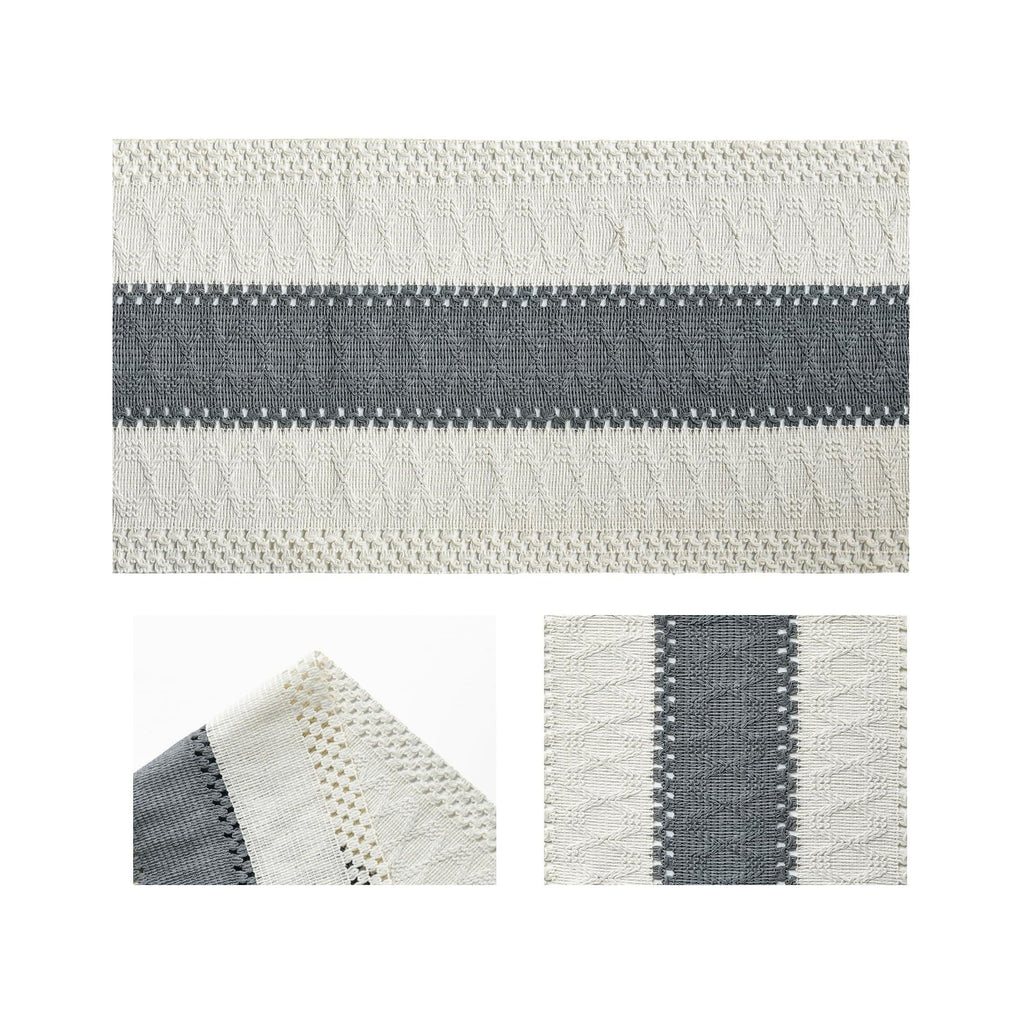 Mode Dark Grey Farmhouse Rustic Table Runner, Seasonal Holiday Hollow Kitchen Dining Table Decoration for Home Party Decor 12X72 Inch