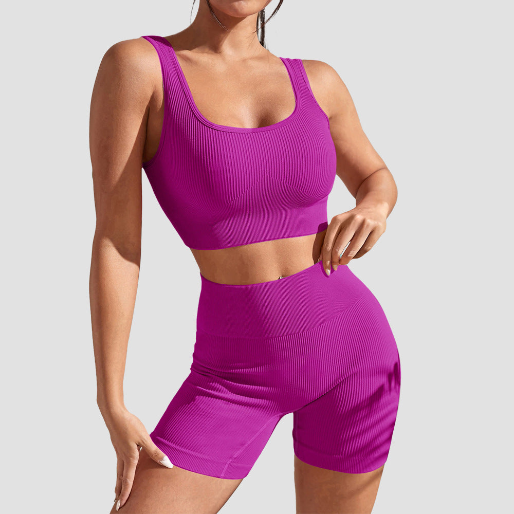 Seamless Women's Yoga Set with High-Waisted Leggings