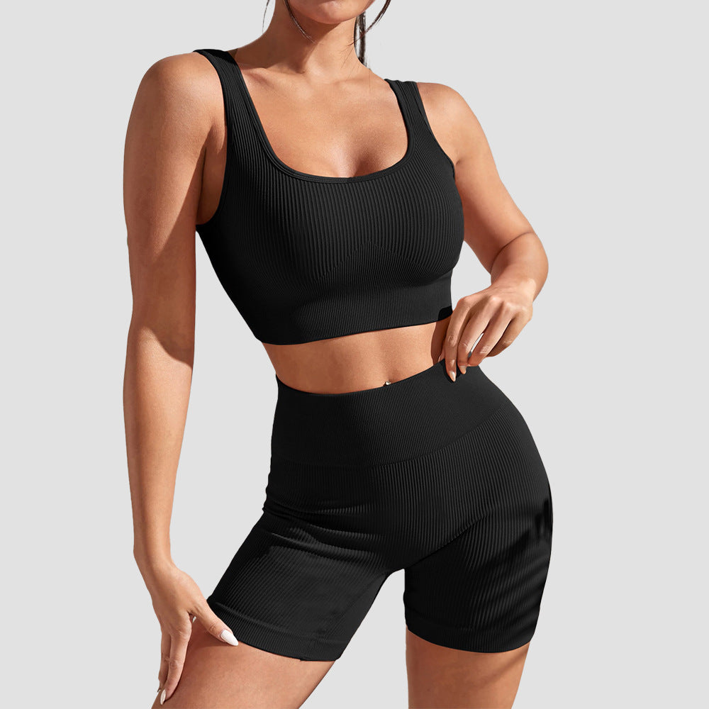 Seamless Women's Yoga Set with High-Waisted Leggings