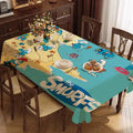 Cartoon Cute Smurfs Tablecloth – Stain Resistant & Washable Polyester Table Cover for Dining Table, Parties, Weddings & Home Decor