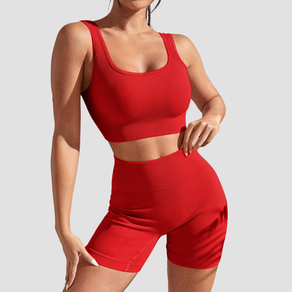 Seamless Women's Yoga Set with High-Waisted Leggings